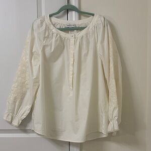 Gibson Latimer Women's Cream Long-Sleeve Peasant Blouse